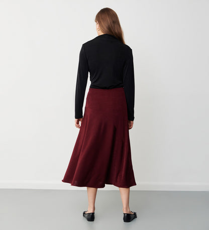 Harlow Bordeaux Jersey Midi Skirt