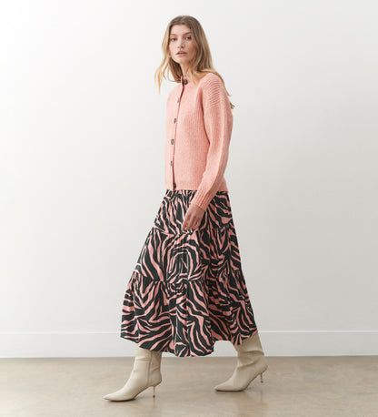 Daniela Pink Zebra Midi Skirt