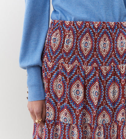 Daniela Pink Paisley Midi Skirt