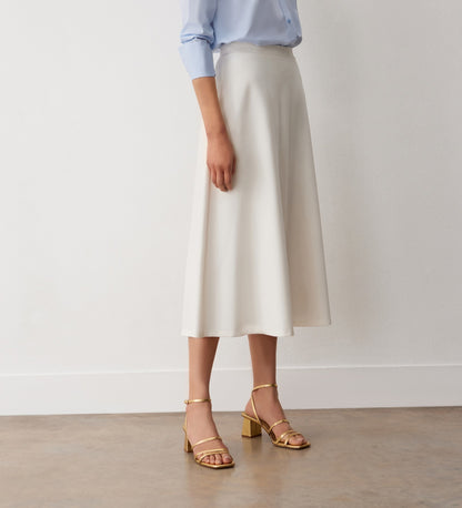 Ruth Ivory Ponte Jersey Midi Skirt