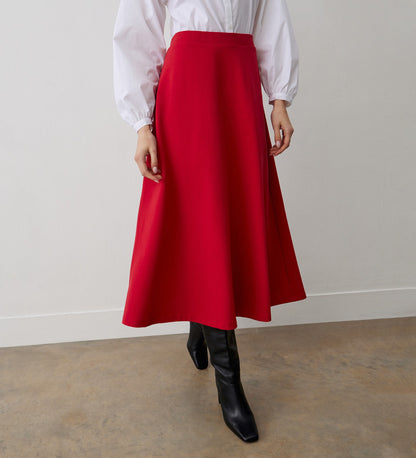 Ruth Red Ponte Jersey Midi Skirt