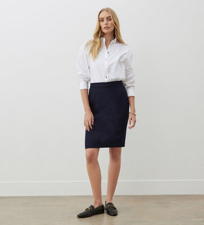 Bella Navy Knee Length Skirt