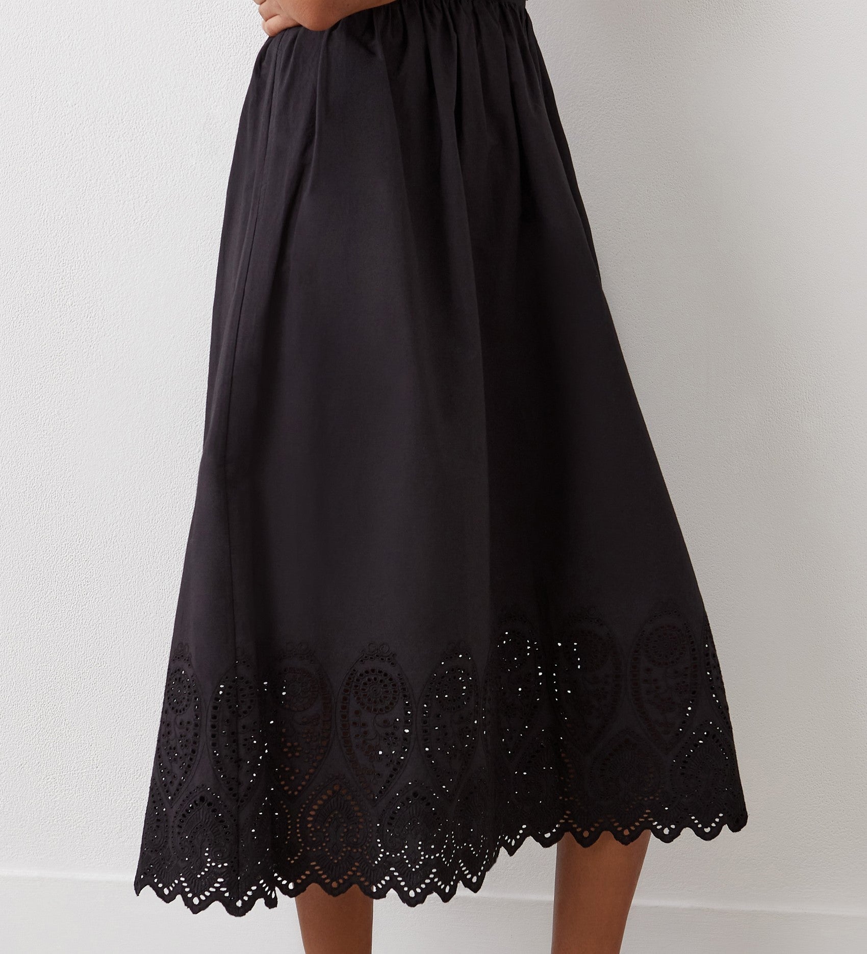 Black lace eyelet skirt best sale