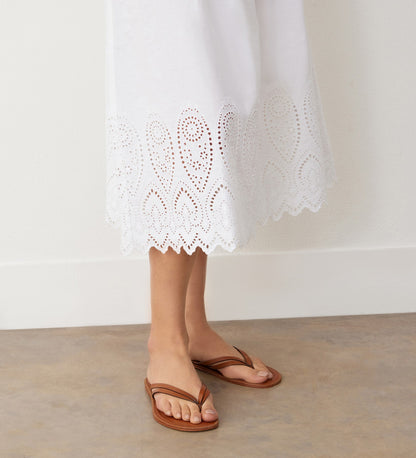 Avah White Broderie Anglaise Cotton Skirt