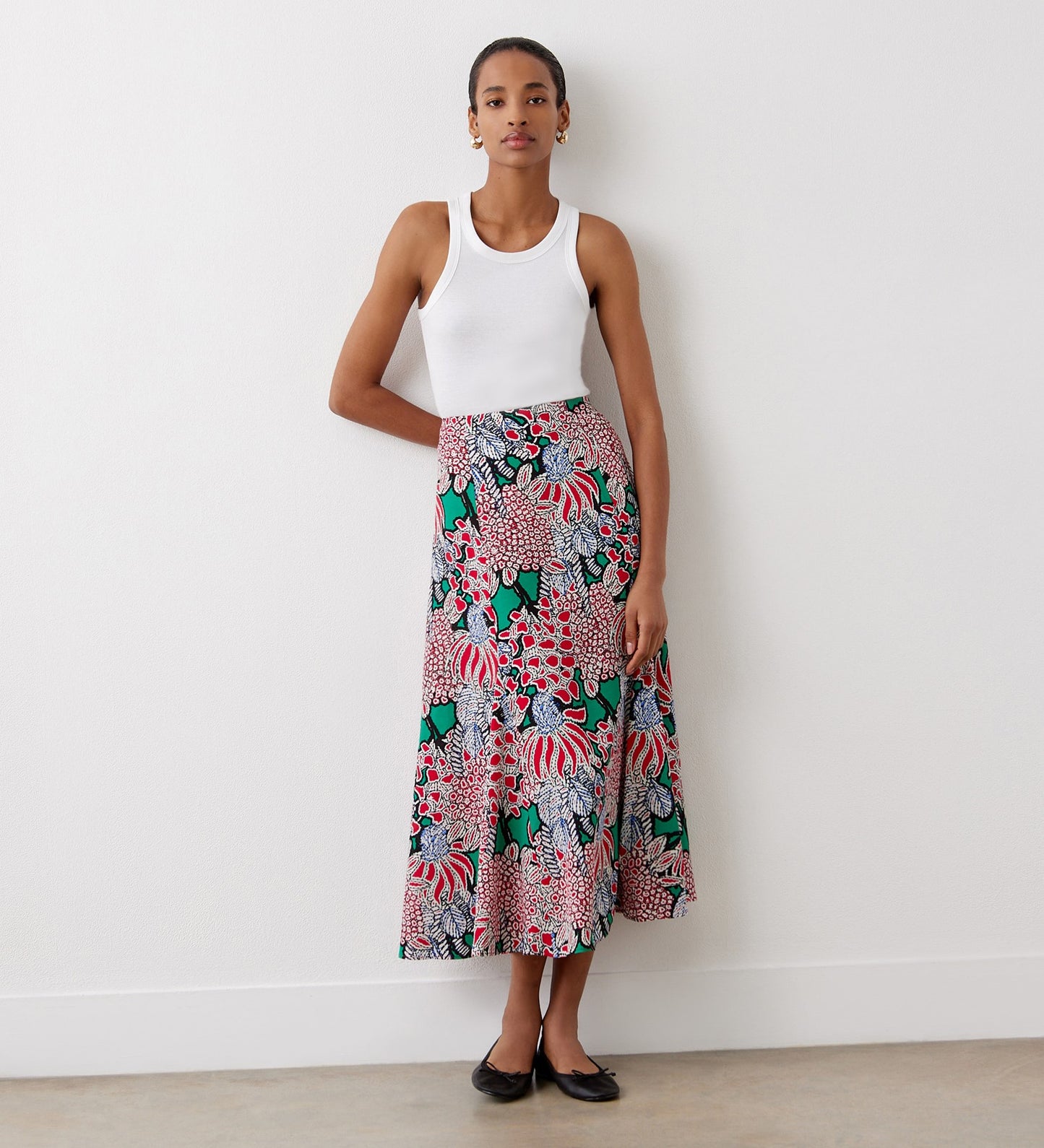 Jessie Pink Bloom Midi Skirt