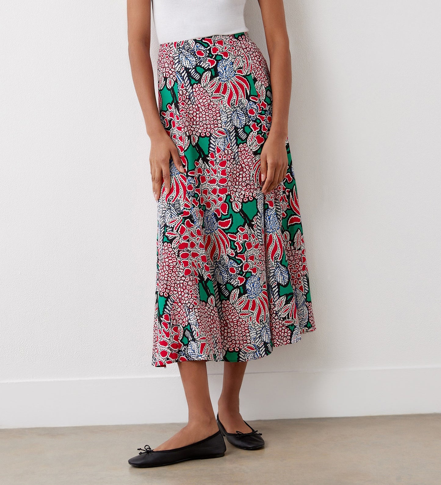 Jessie Pink Bloom Midi Skirt