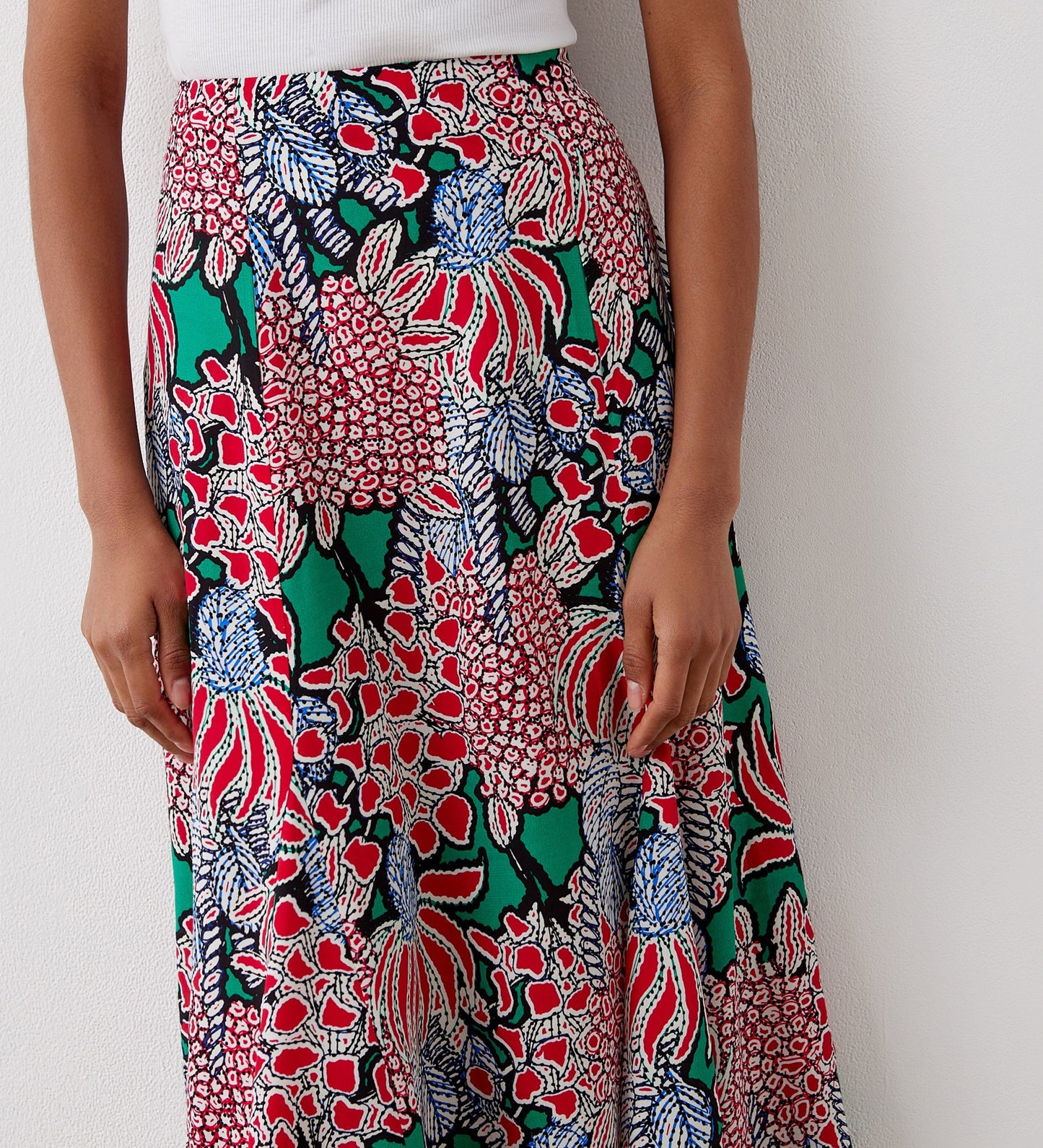 Jessie Pink Bloom Midi Skirt