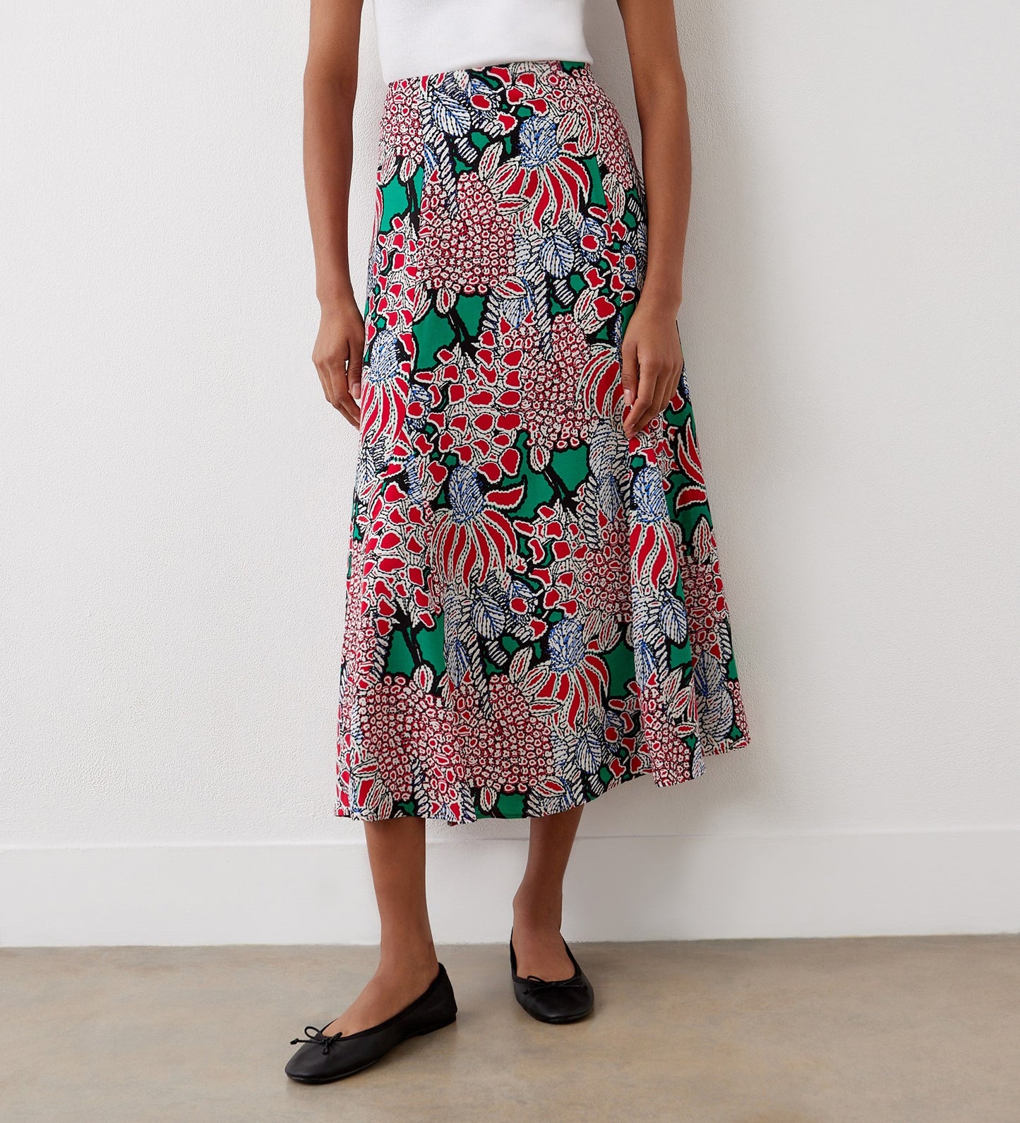 Jessie Pink Bloom Midi Skirt