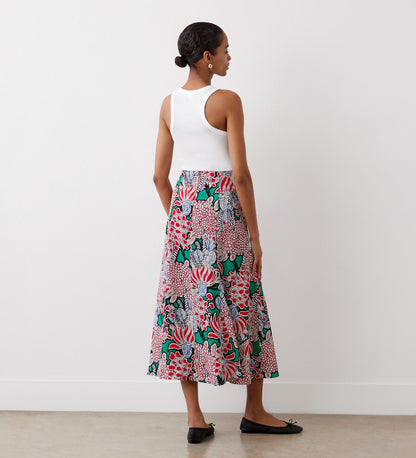 Jessie Pink Bloom Midi Skirt