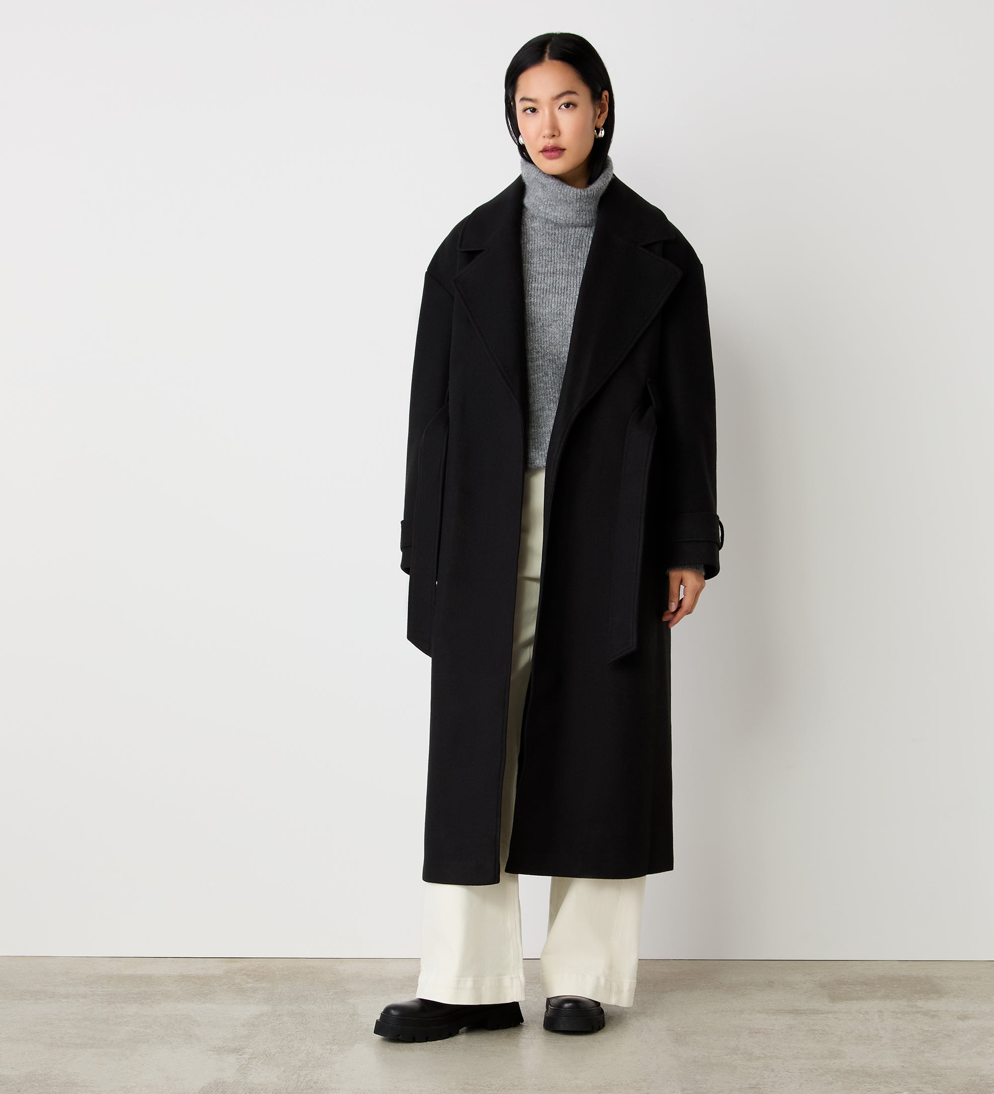 Black longline coat online