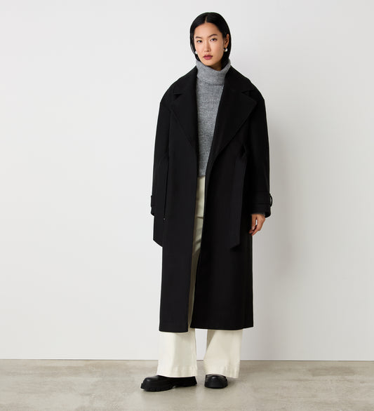 Sally Black Longline Coat