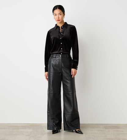 Sayge Black Velvet Shirt