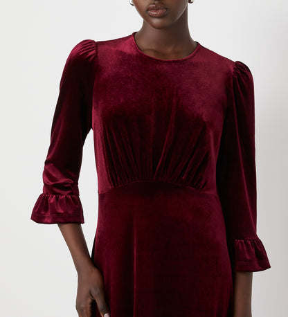 Scarlett Burgundy Velvet Midi Dress