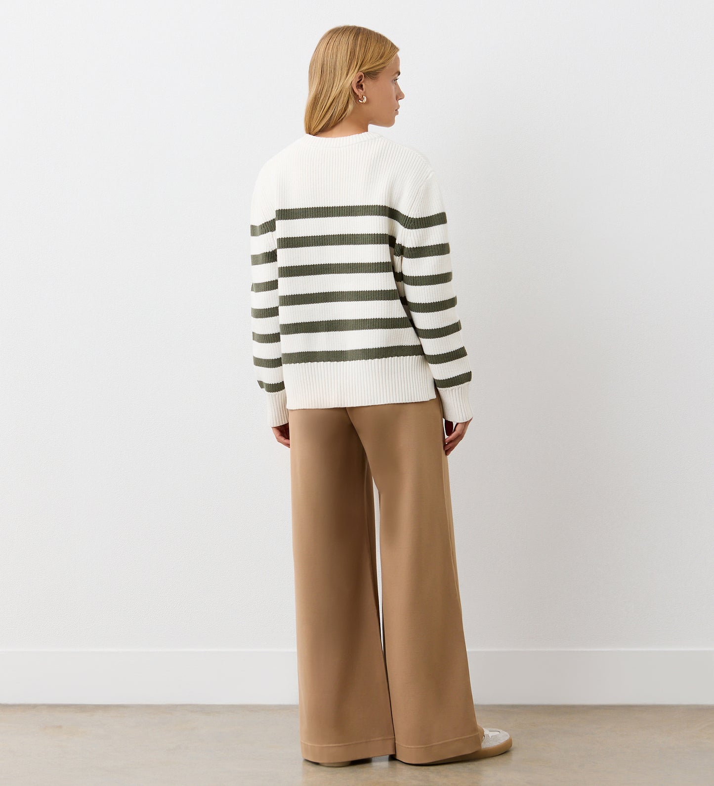 Serena Khaki Stripe Knitted Sweater