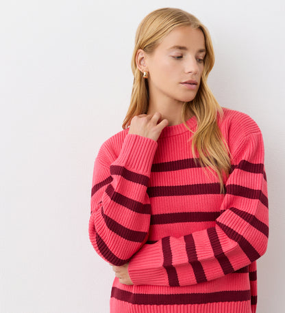 Serena Pink Striped Knitted Jumper