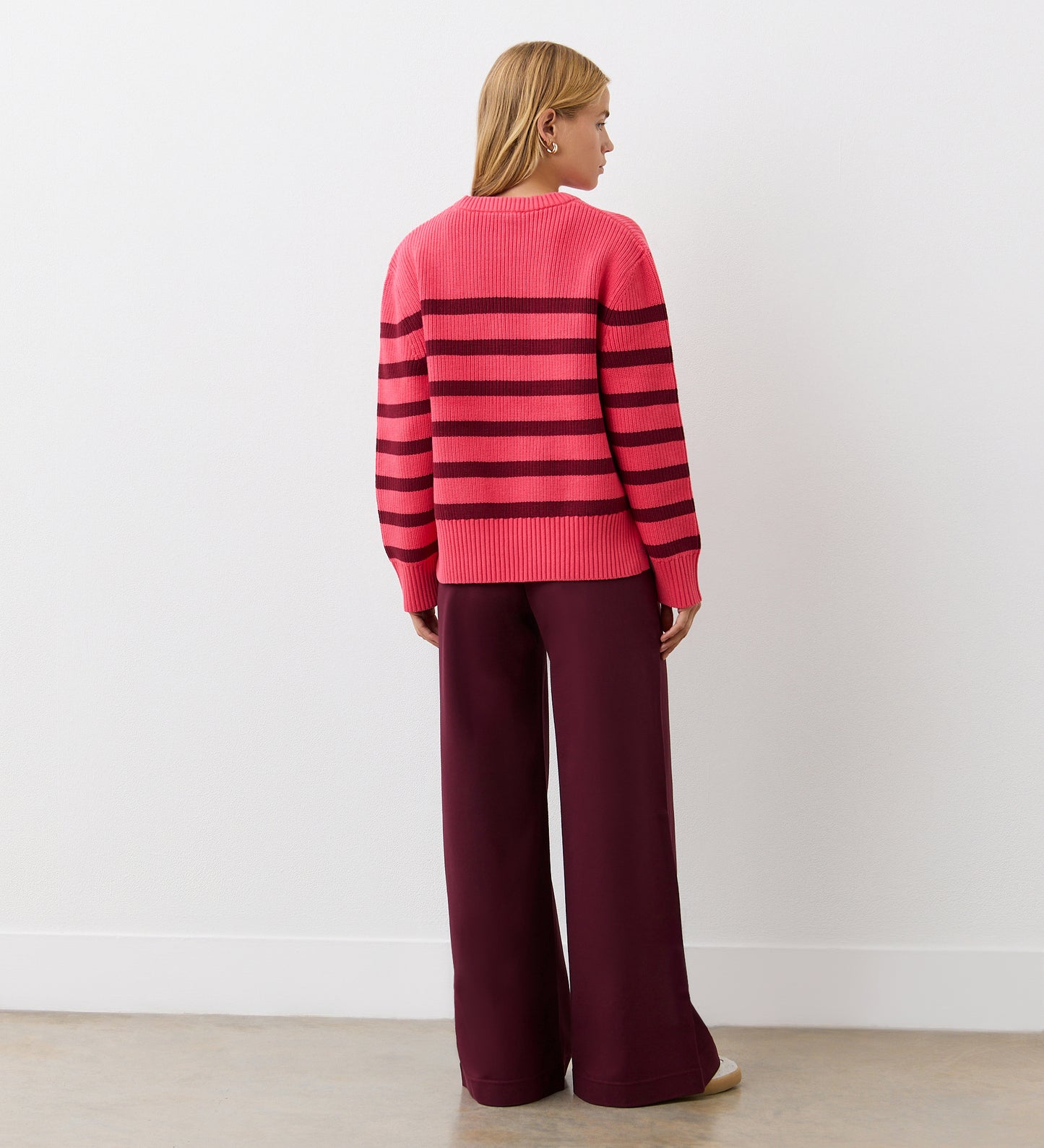 Serena Pink Striped Knitted Jumper