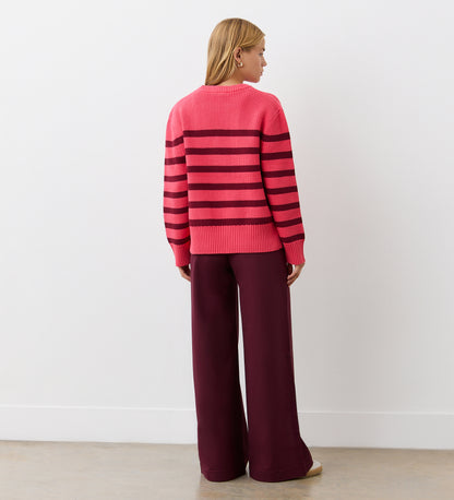 Serena Pink Striped Knitted Jumper