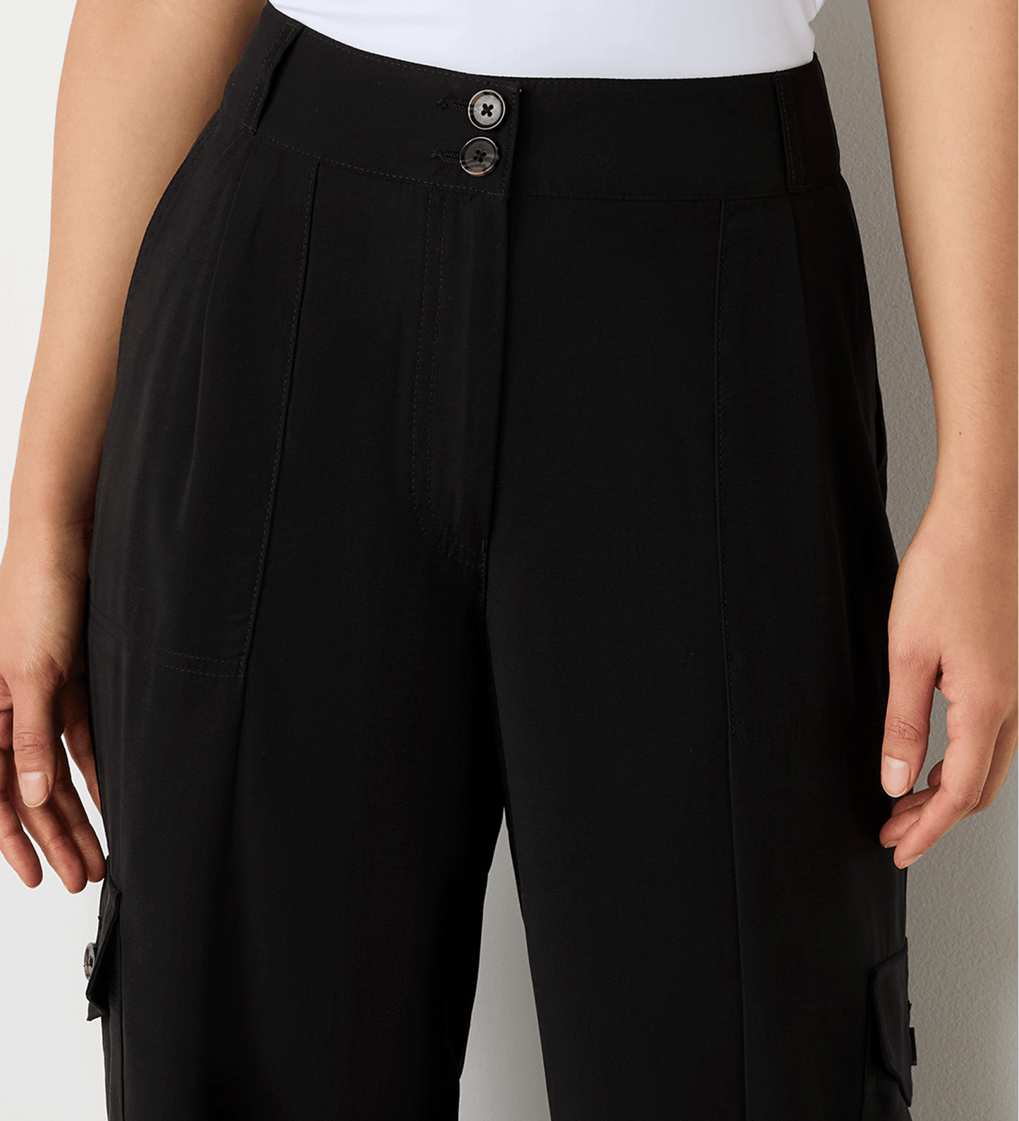 Sara Black Cargo Trousers