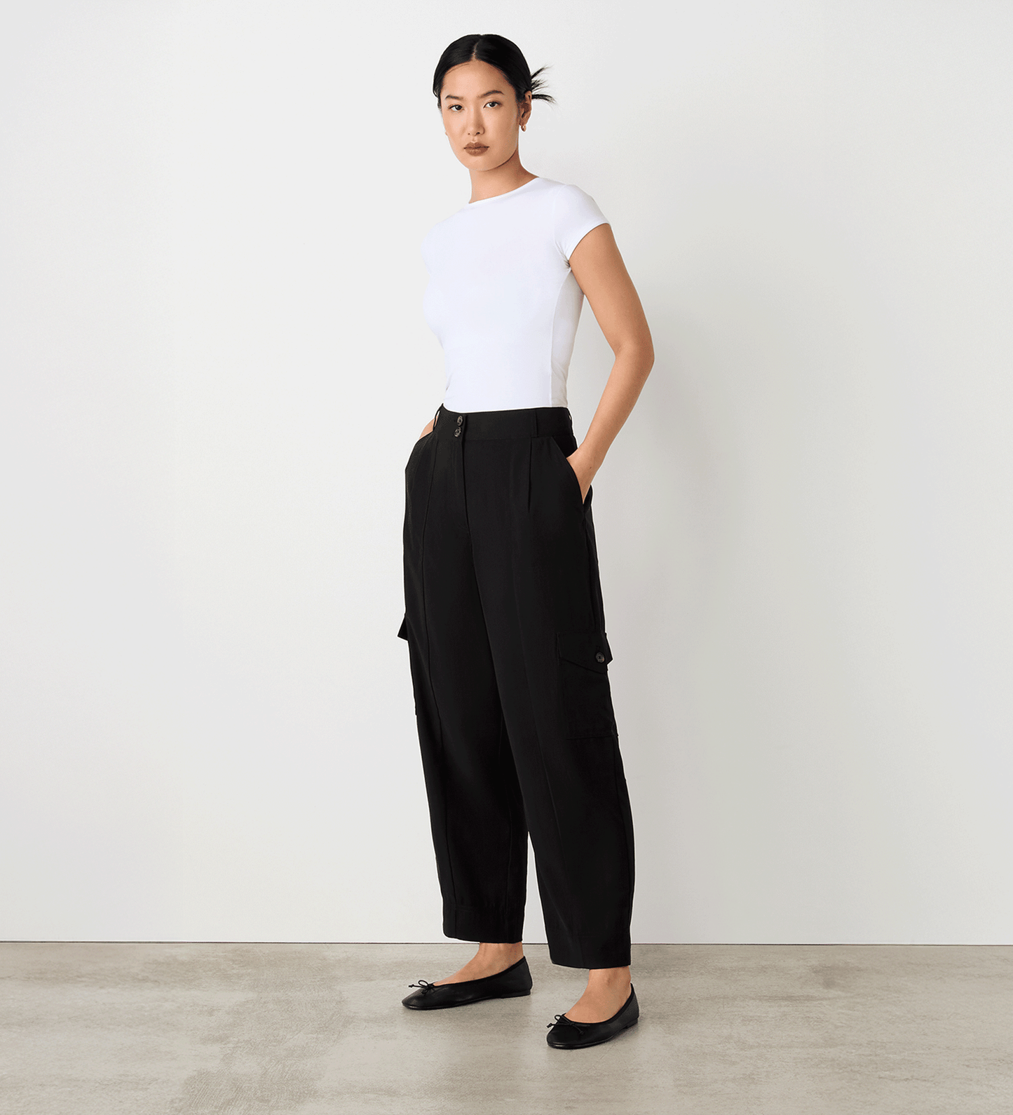 Sara Black Cargo Trousers