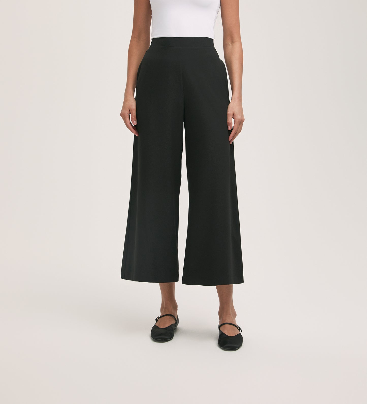 Simone Black Crepe Wide Leg Trouser