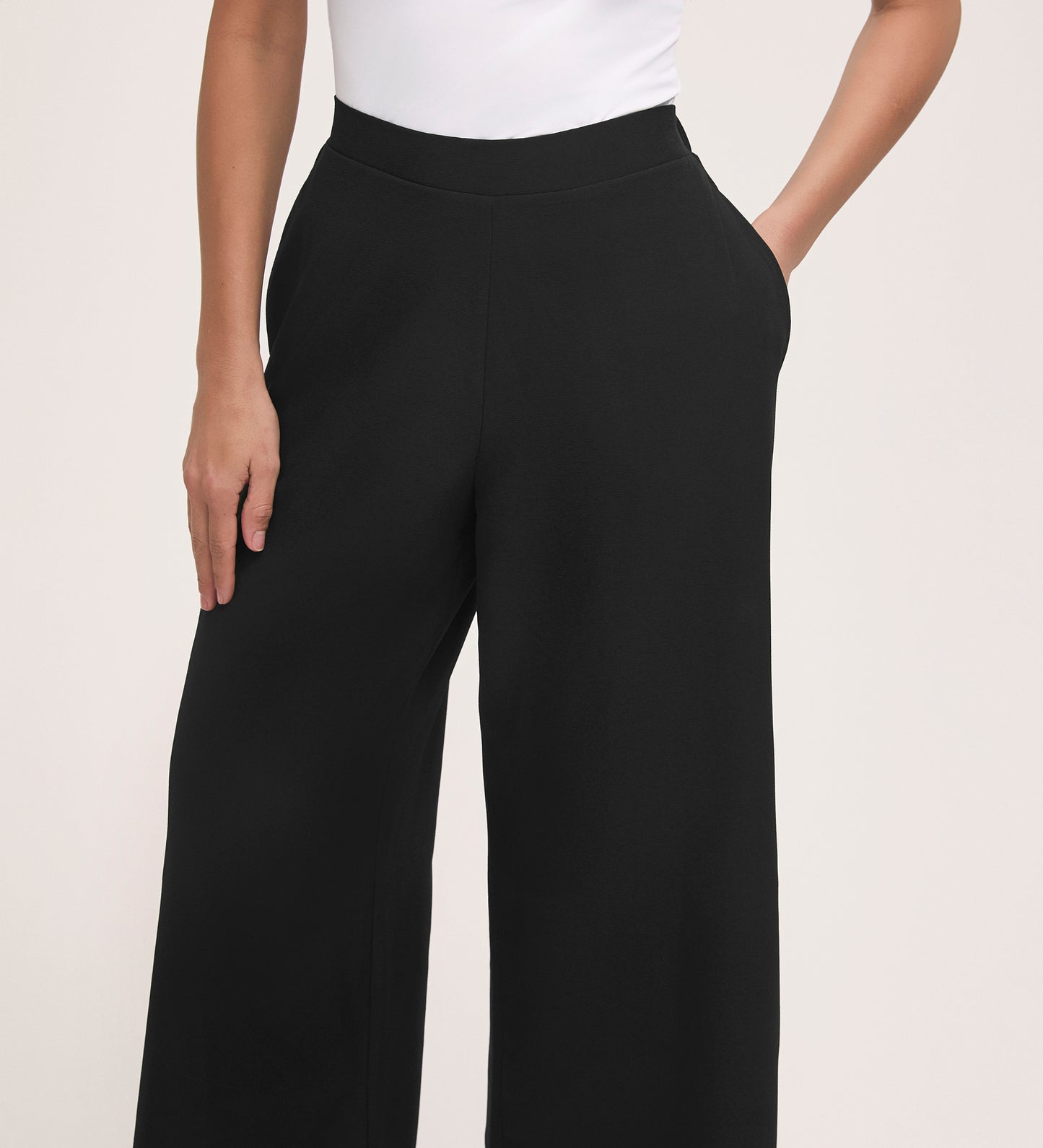 Simone Black Crepe Wide Leg Trouser