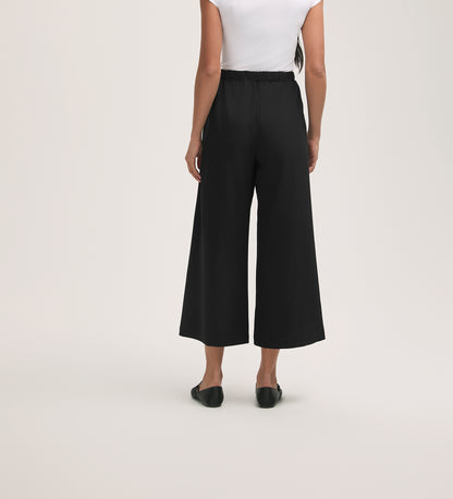 Simone Black Crepe Wide Leg Trousers