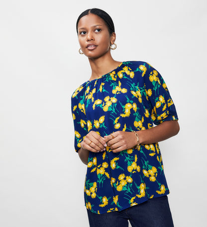 Grace Navy Daisy Top