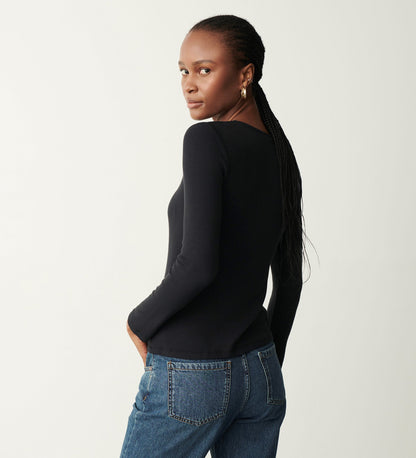 Sandy Black Long Sleeve Top