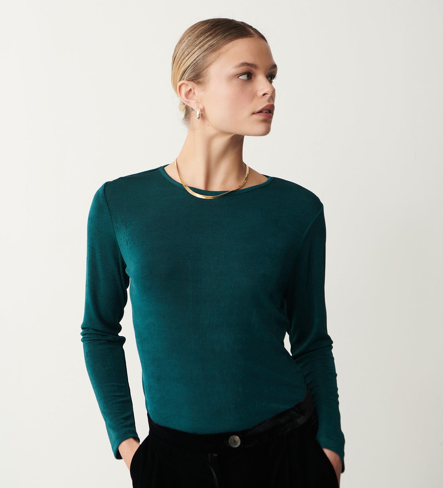 Brigitte Green Jersey Top