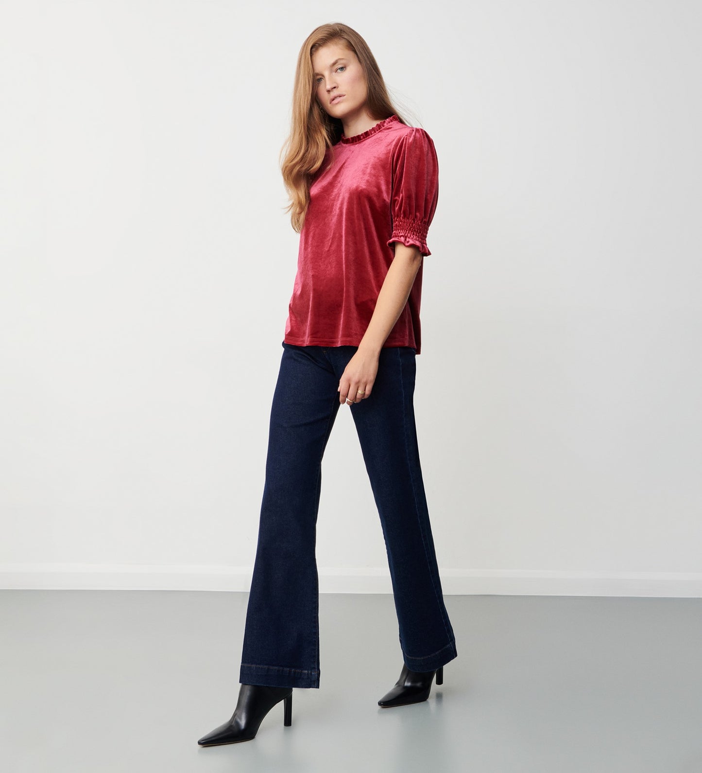 Greta Burgundy Velvet Top