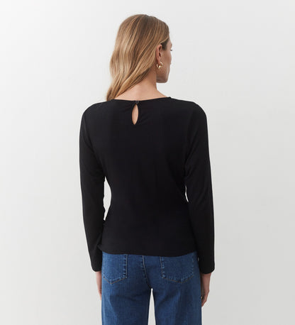 Ingrid Black Twist Long Sleeve Top