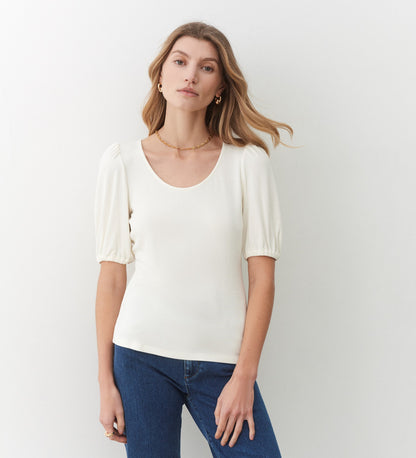 Ana Ivory Short Sleeve Top