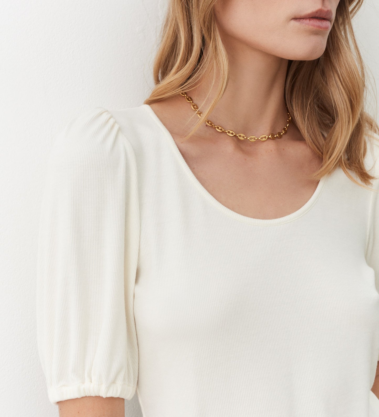 Ana Ivory Short Sleeve Top