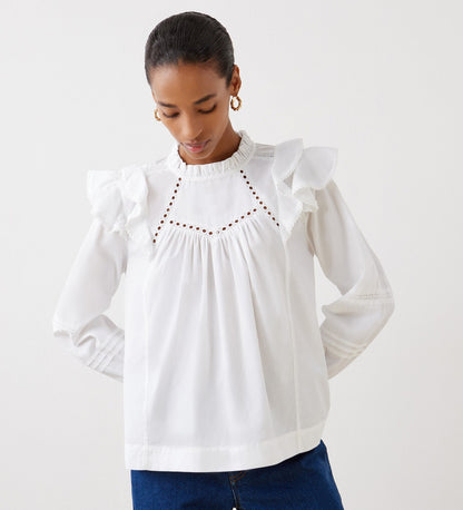 Zelda White Cotton Blouse