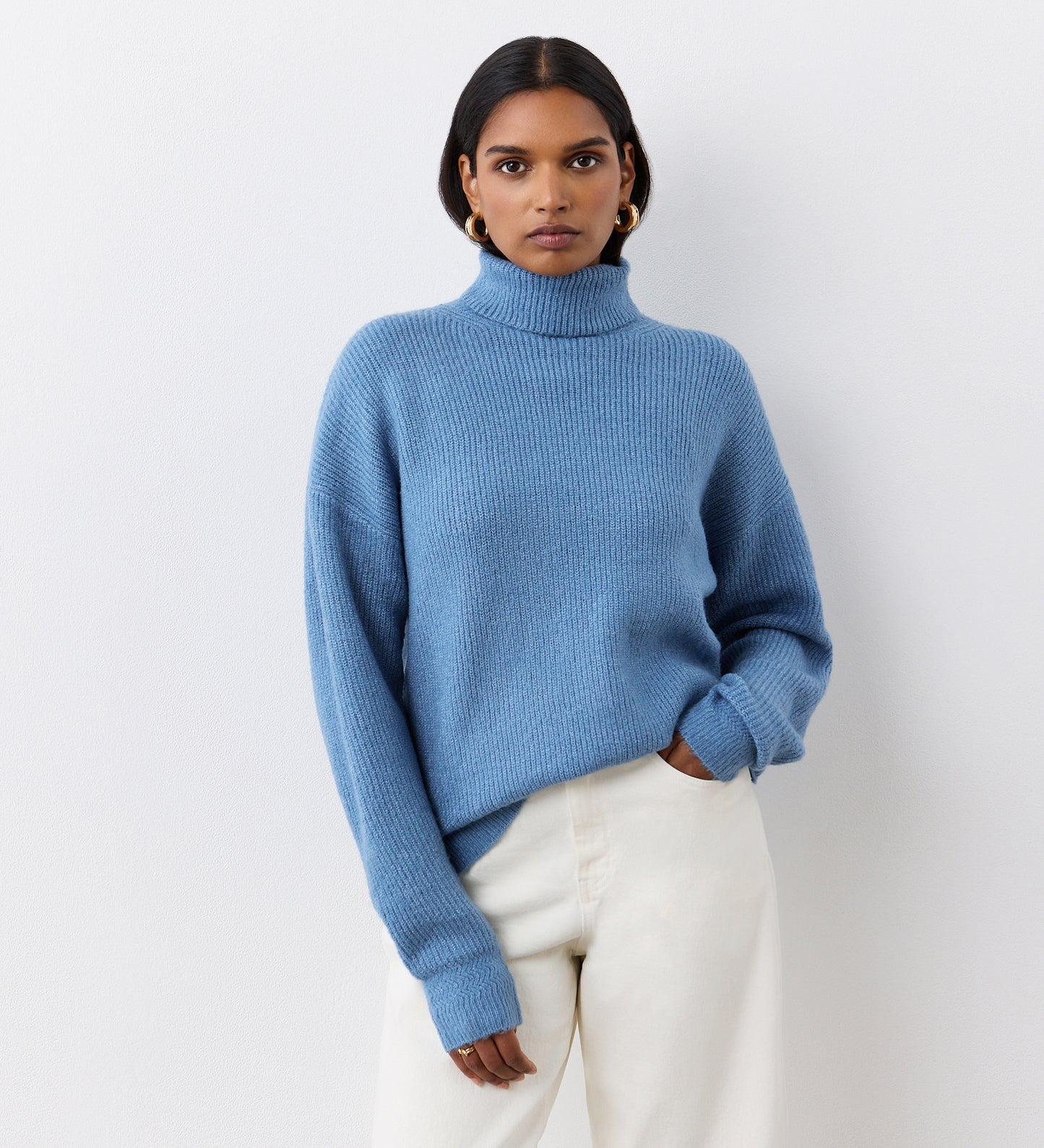 Tillie Blue Roll Neck Jumper