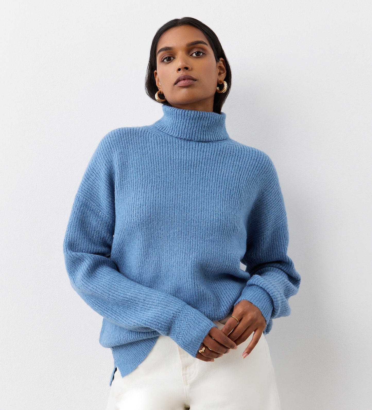 Tillie Blue Roll Neck Jumper