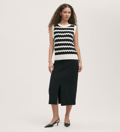 Tessa Black Stripe Vest