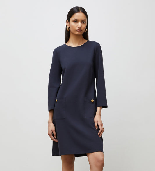 Leilani Navy Knee Length Dress