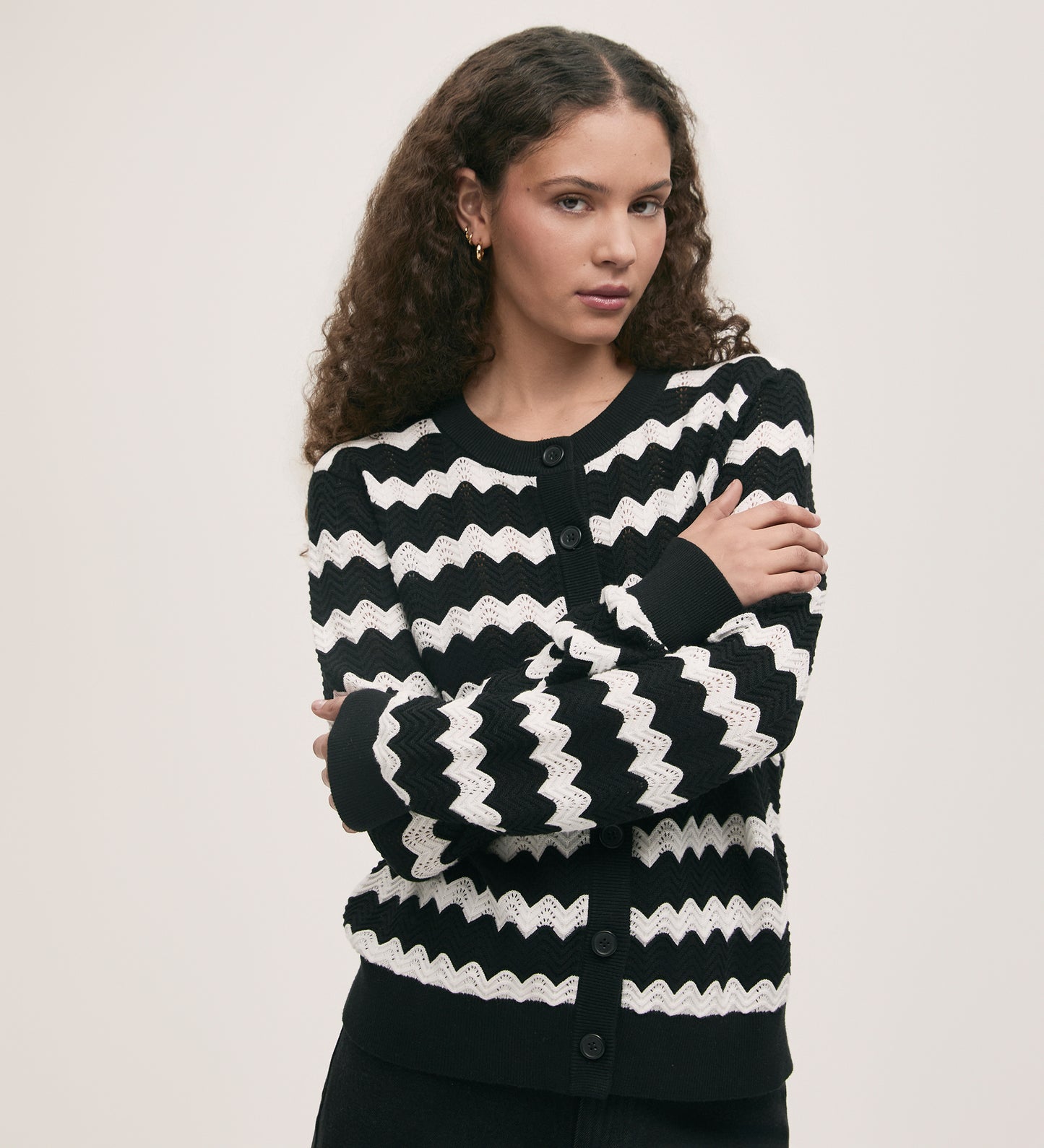 Velma Black Stripe Cardigan