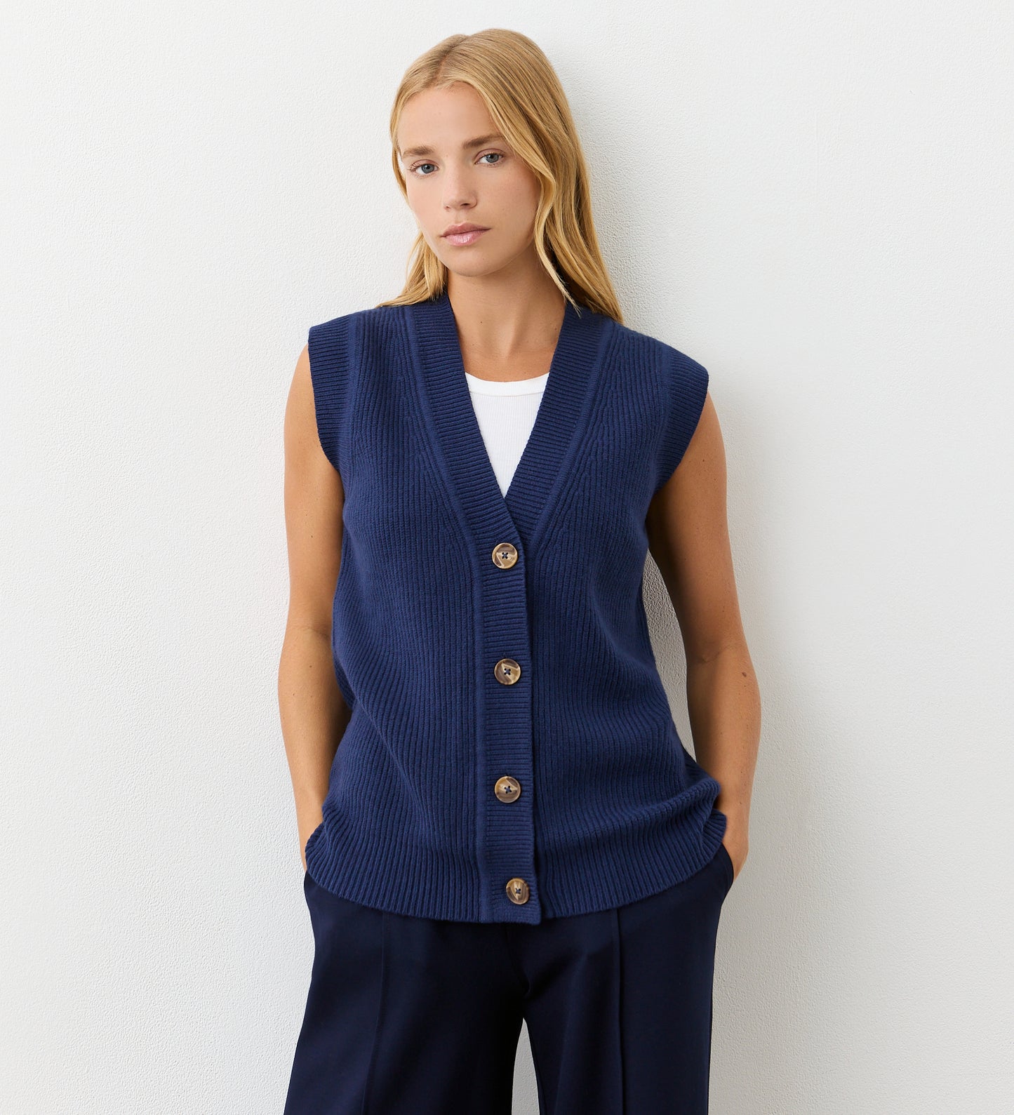 Winnie Navy Knitted Vest