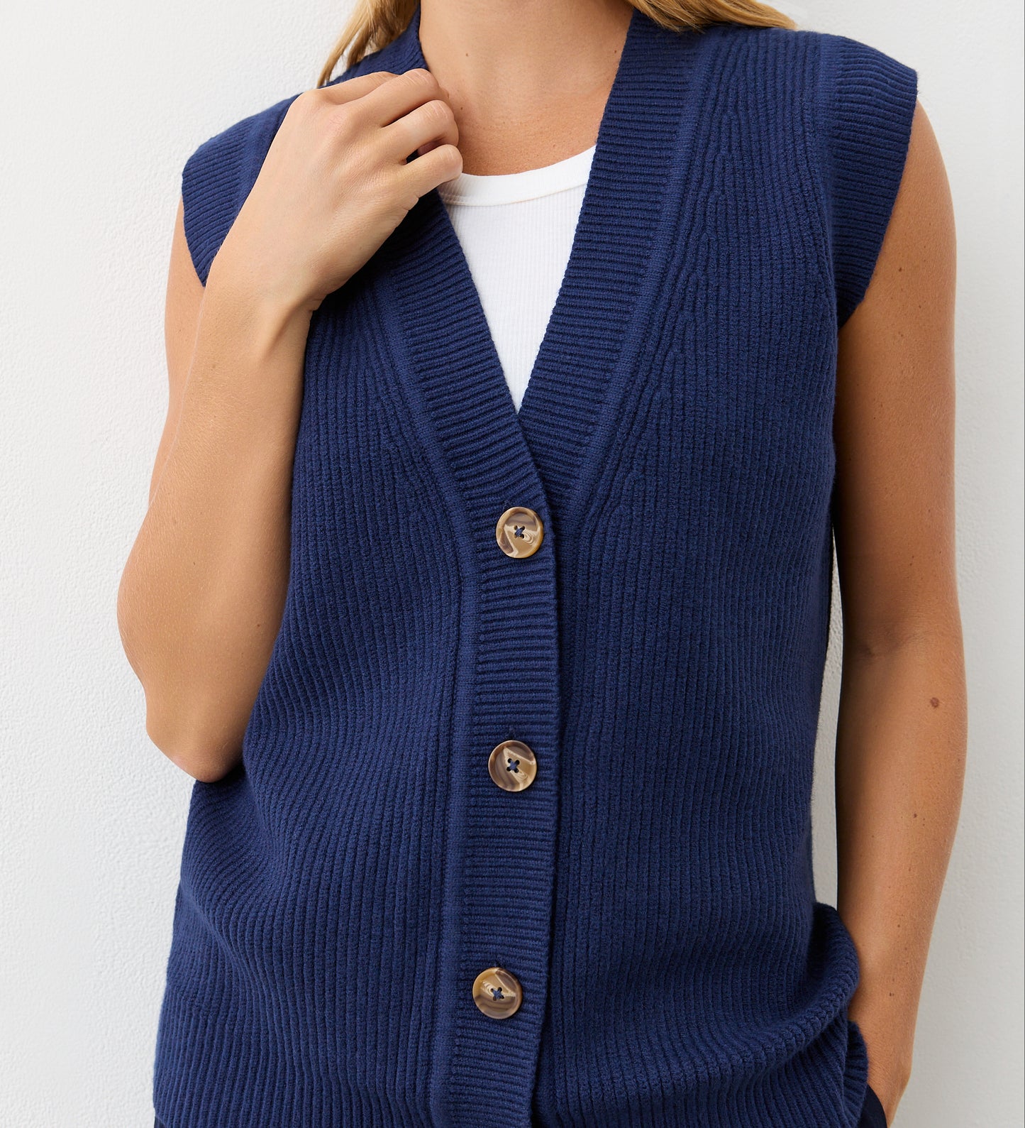 Winnie Navy Knitted Vest