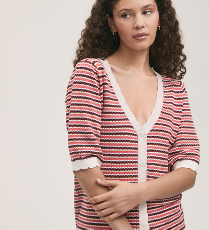 Willa Pink Stripe Cardigan