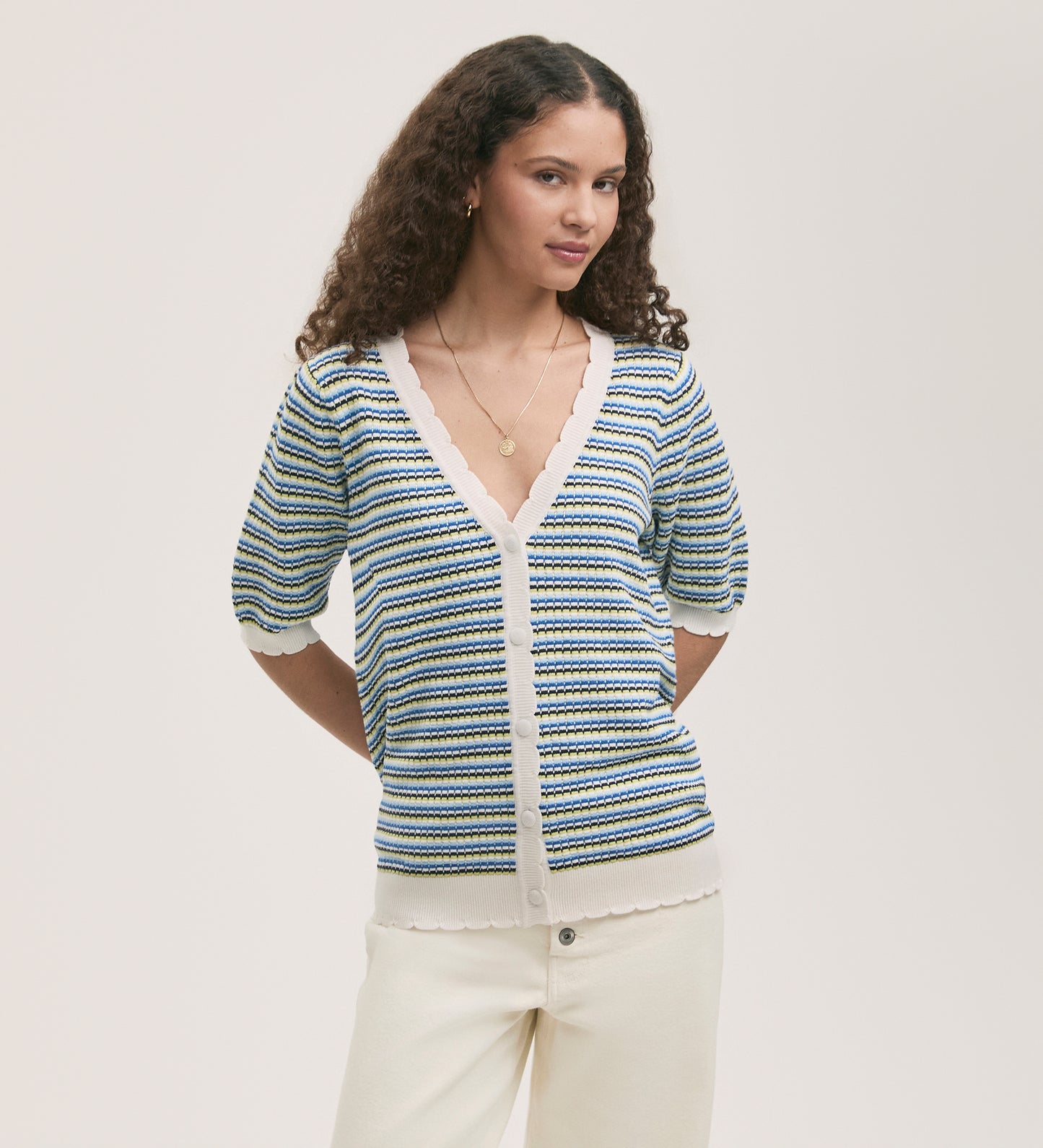 Willa Blue Stripe Cardigan