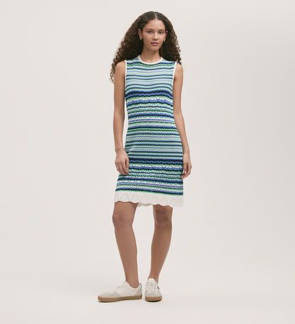 Zendaya Blue Stripe Knee Length Dress