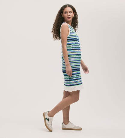 Zendaya Blue Stripe Knee Length Dress