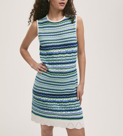 Zendaya Blue Stripe Knee Length Dress