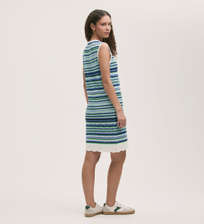 Zendaya Blue Stripe Knee Length Dress