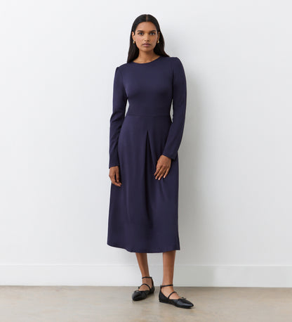 Carla Navy Ponte Midi Dress