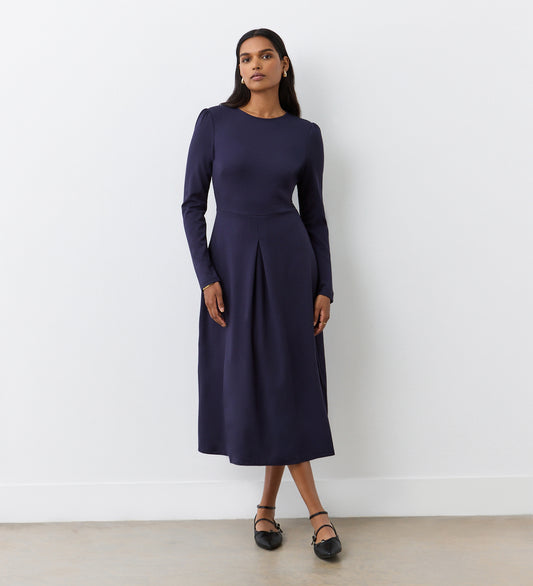 Carla Navy Ponte Midi Dress