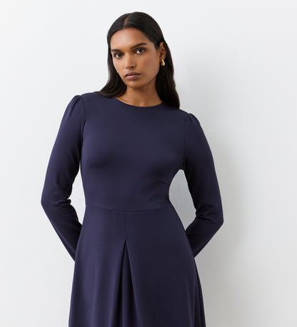 Carla Navy Ponte Midi Dress